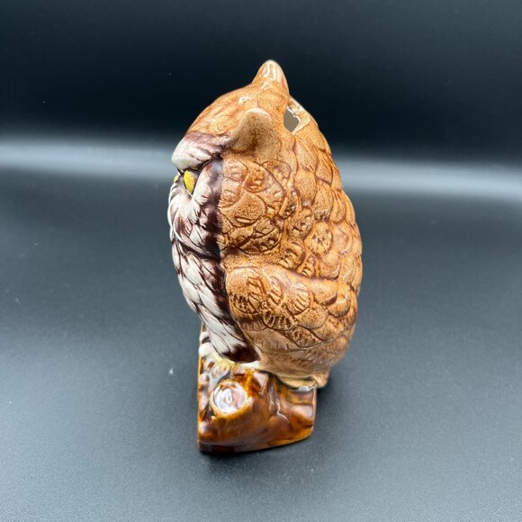 Vintage 1980s Ceramic Owl Coin Bank From Cherokee NC - Picture 2 of 7